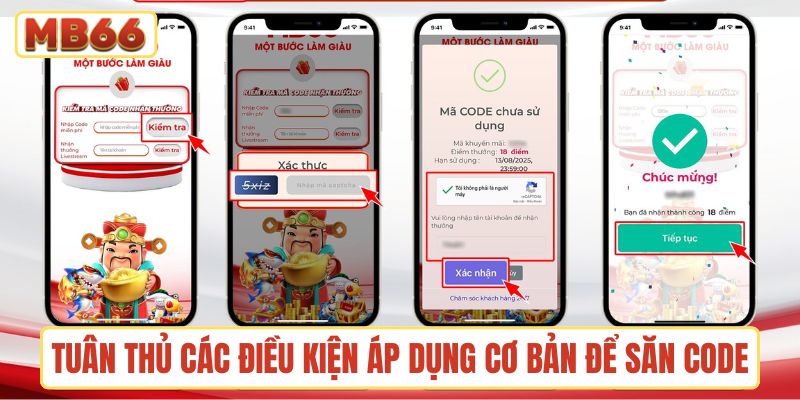 Tuân thủ các điều kiện áp dụng cơ bản để săn code miễn phí