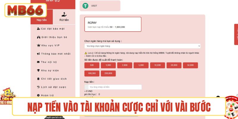 Nạp tiền thành công vào tài khoản cược chỉ với vài bước cơ bản