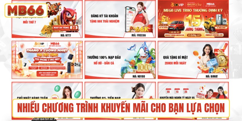 Nhiều chương trình khuyến mãi cho bạn lựa chọn