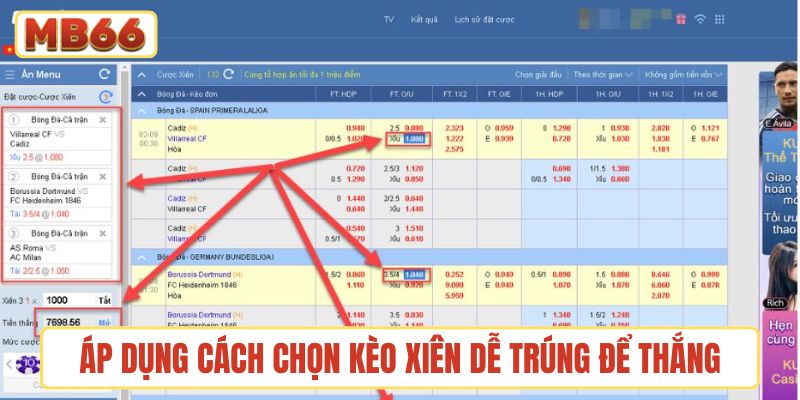 Áp dụng cách chọn kèo xiên dễ trúng để thắng tiền lớn